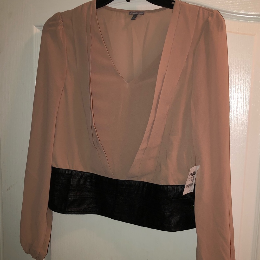 Tan and black dressy/Casual Shirt